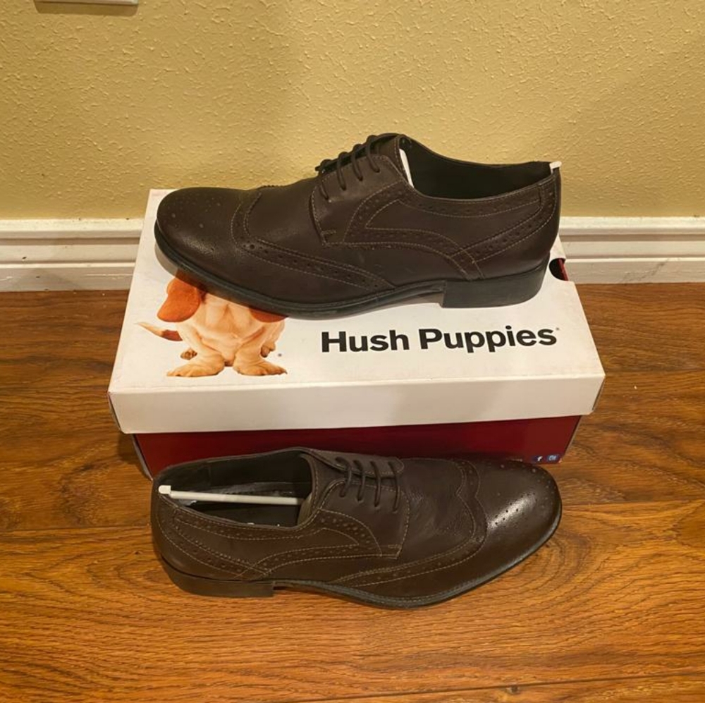 Hush Puppies Mens Dark Brown Oxford Size 9…